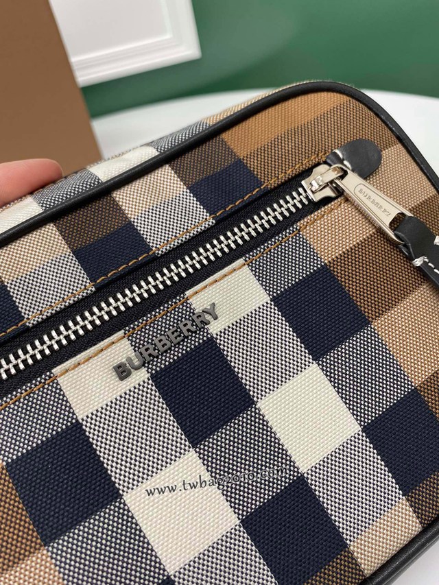Burberry專門店新款腰包 巴寶莉格紋布男士腰包挎包 yxb1185
